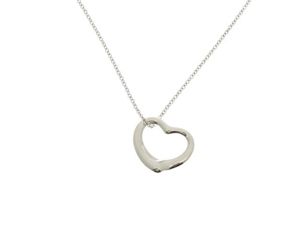 Tiffany Co Elsa Peretti Open Heart Necklace Sterling Silver